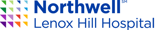 Northwell Health logo with a background of the Lenox Hill Hospital.